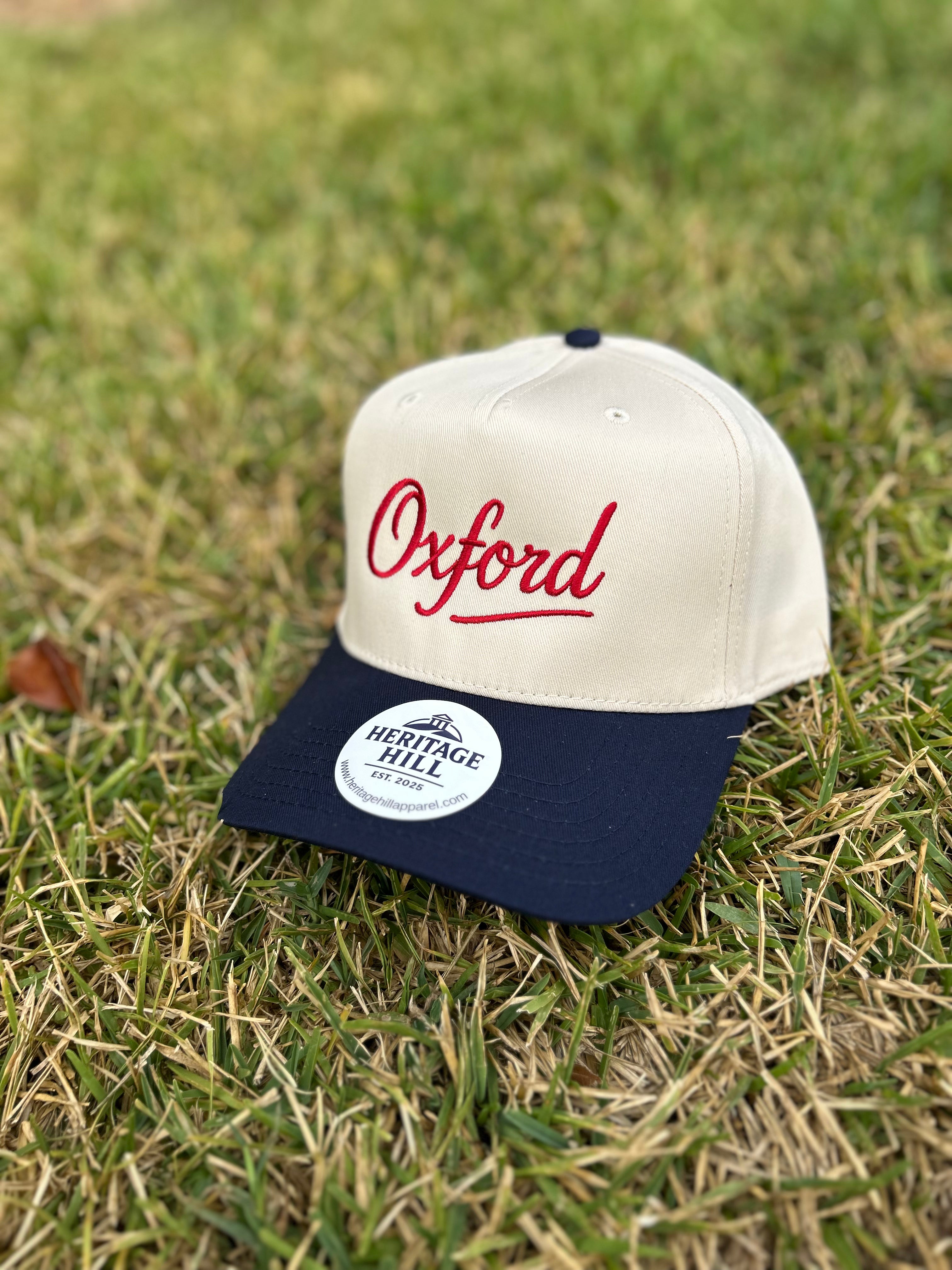 Oxford 5 Panel Hat | Navy/Khaki