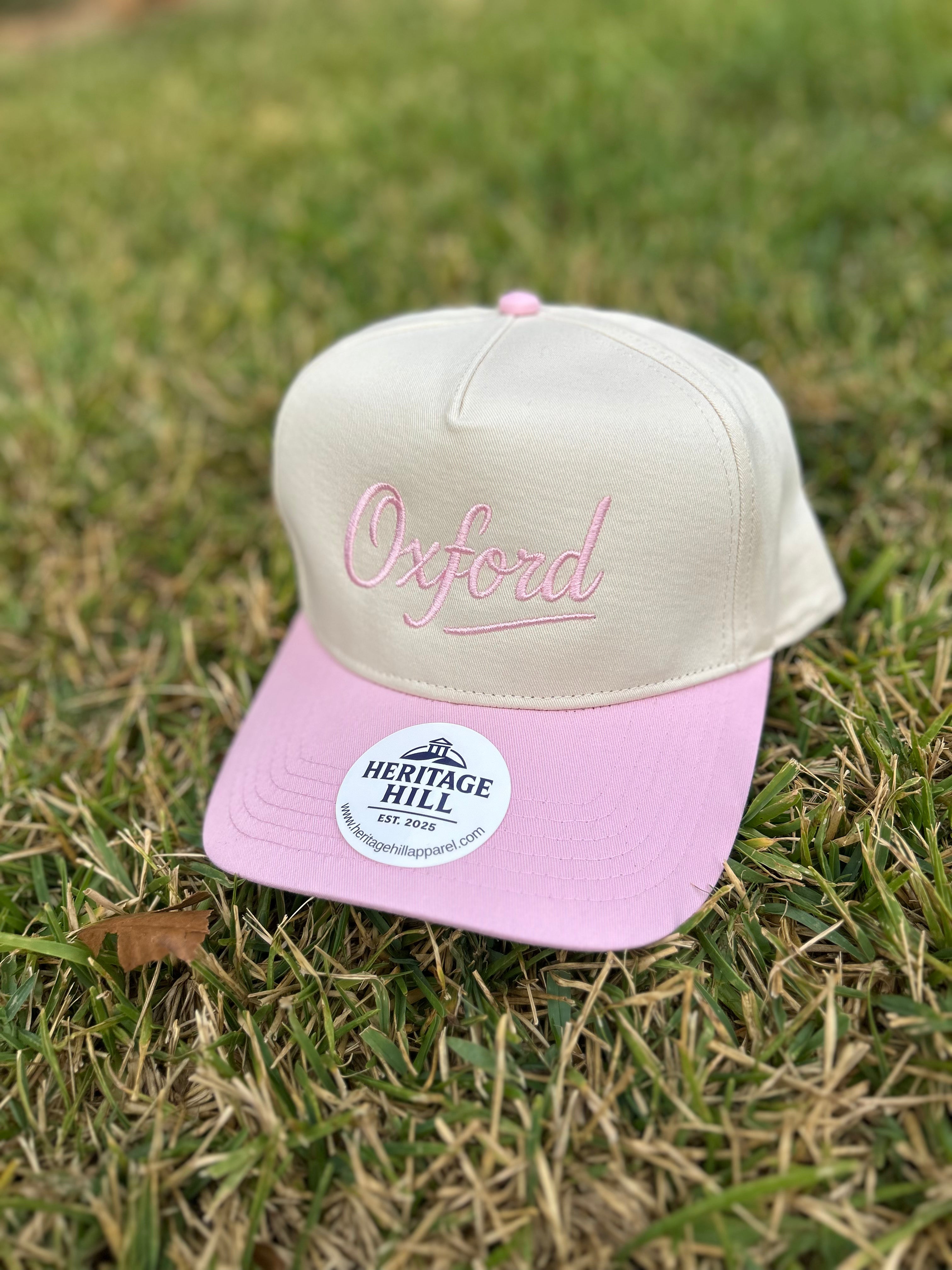 Oxford 5 Panel Hat | Pink/Khaki